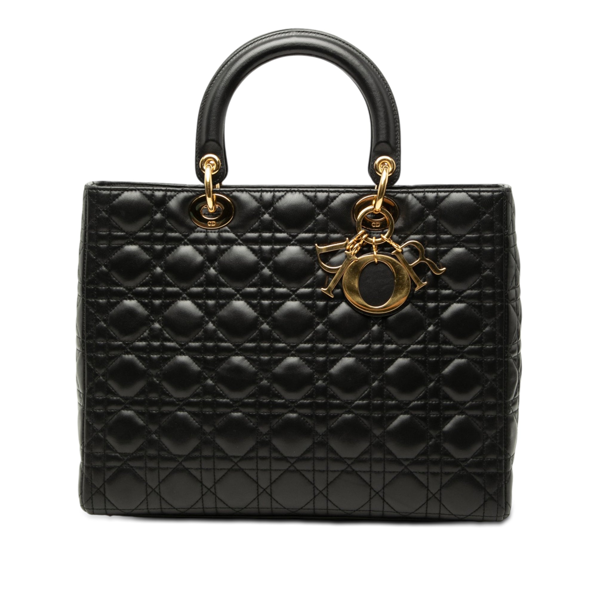 Large Lambskin Cannage Lady Dior - Image 1