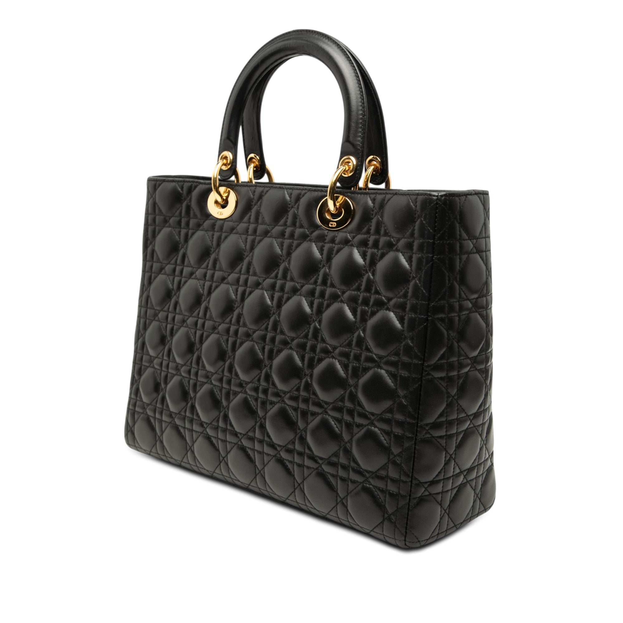 Large Lambskin Cannage Lady Dior - Image 2