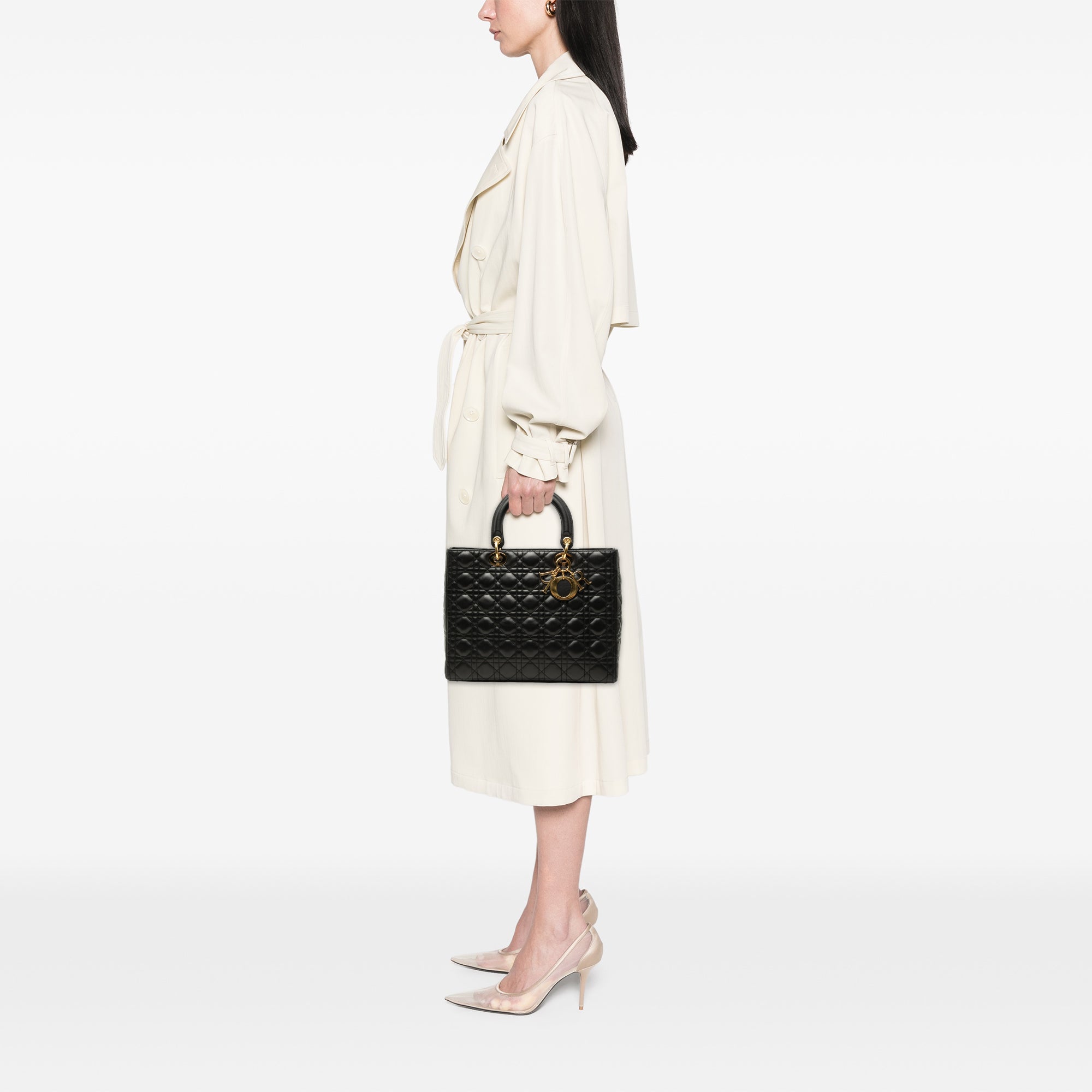 Large Lambskin Cannage Lady Dior - Image 7