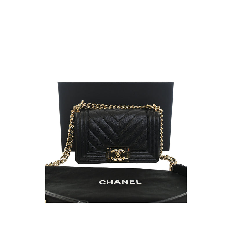 Small Chevron Caviar Boy Flap - Image 14