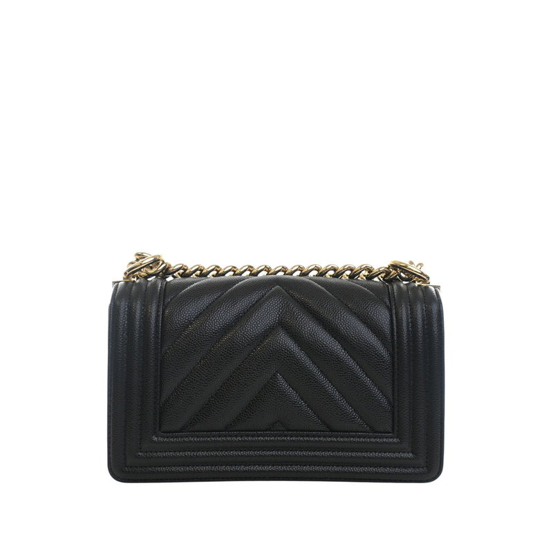 Small Chevron Caviar Boy Flap - Image 2