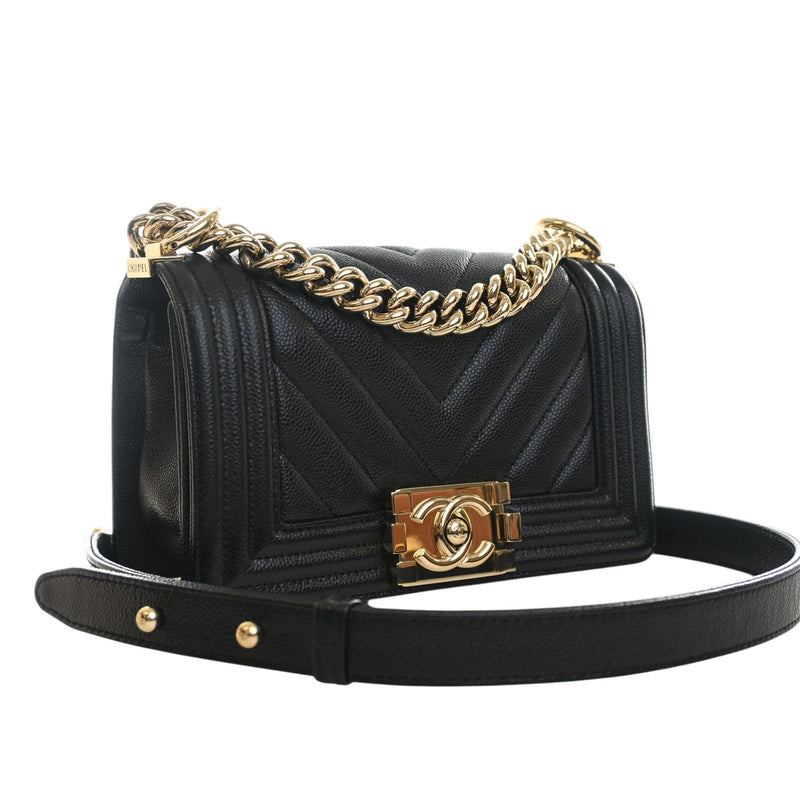 Small Chevron Caviar Boy Flap - Image 7