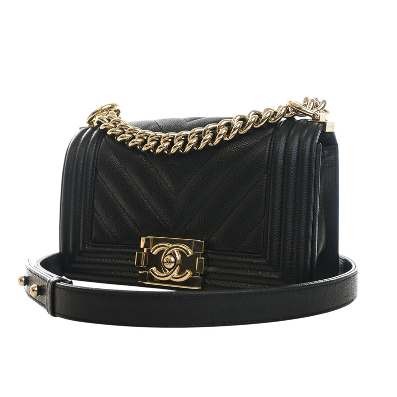 Small Chevron Caviar Boy Flap - Image 8