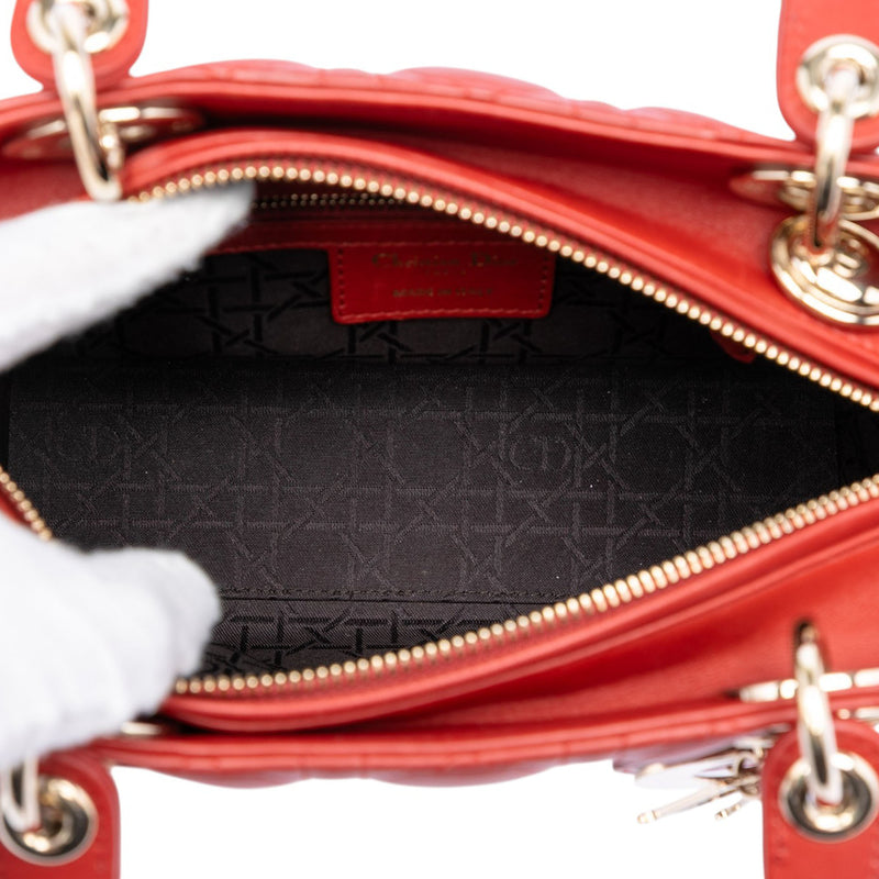 Medium Lambskin Cannage Lady Dior - Image 4