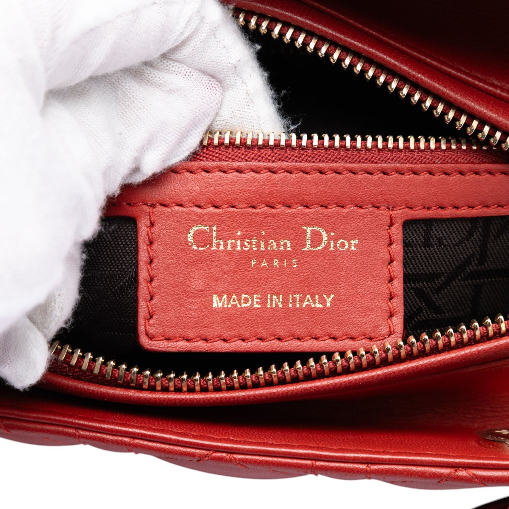 Medium Lambskin Cannage Lady Dior - Image 5