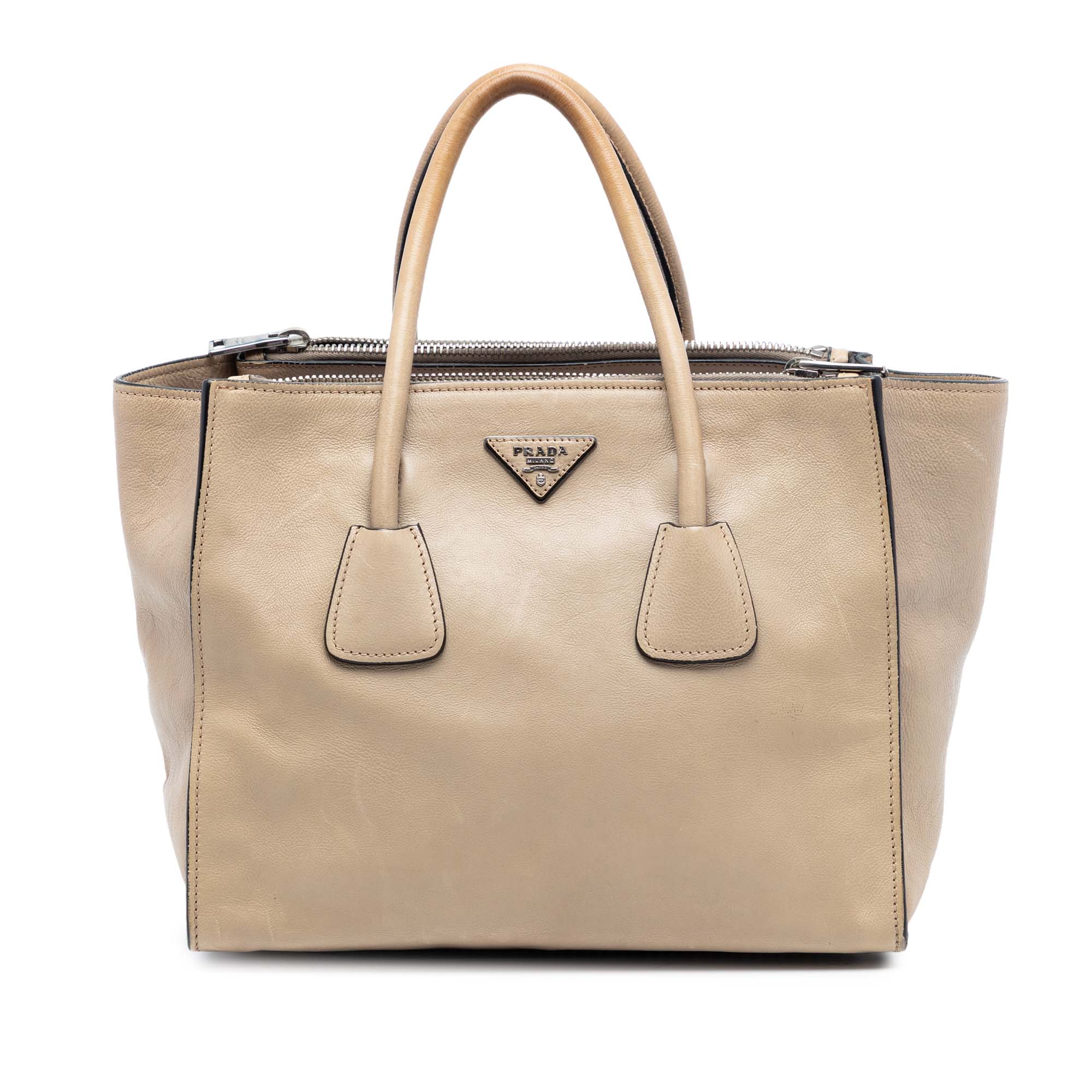 Glace Calf Twin Pocket Double Handle Satchel - Image 1
