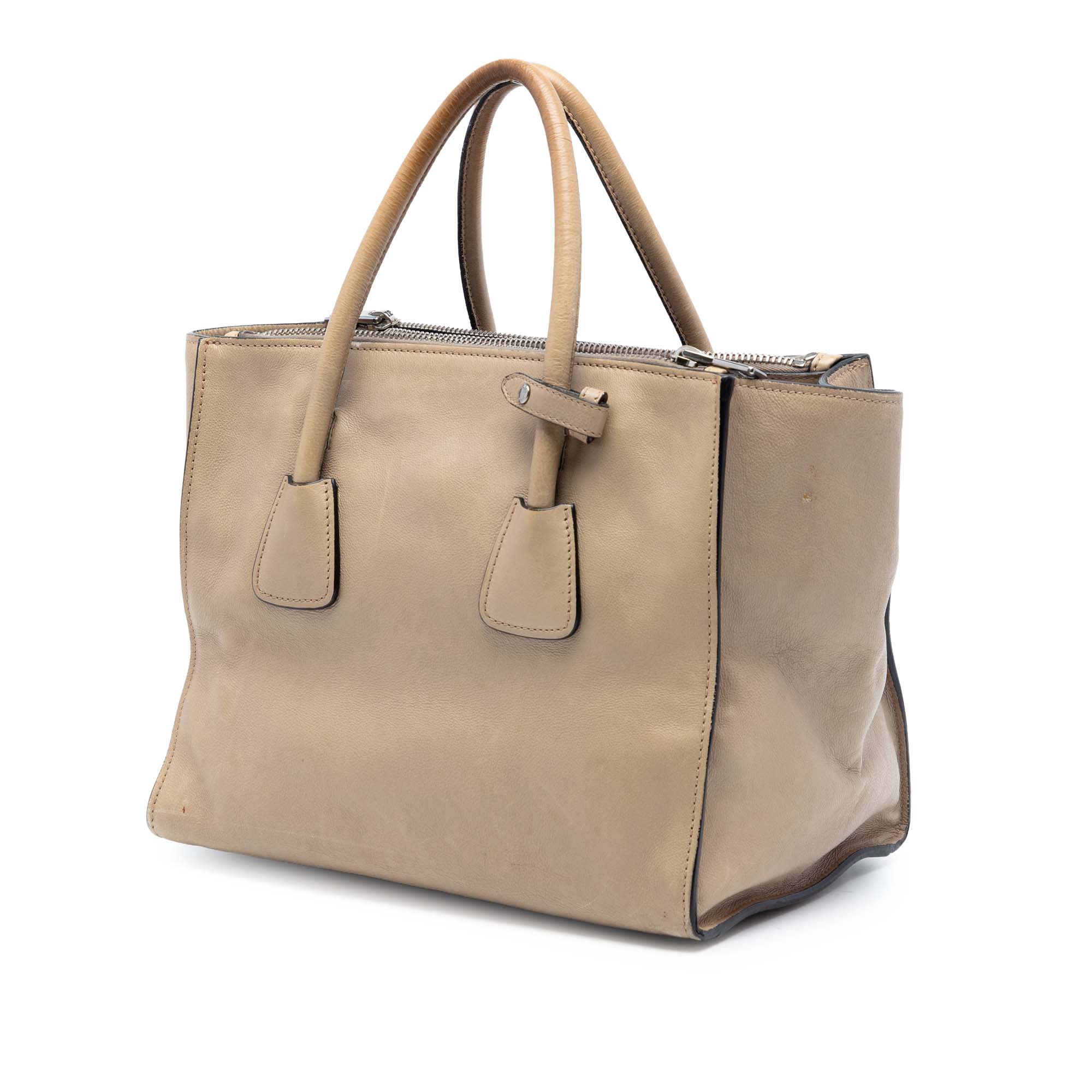 Glace Calf Twin Pocket Double Handle Satchel - Image 2