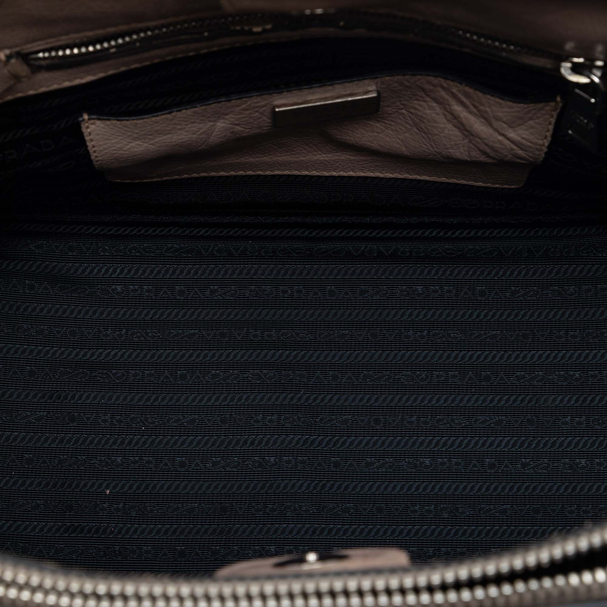 Glace Calf Twin Pocket Double Handle Satchel - Image 4