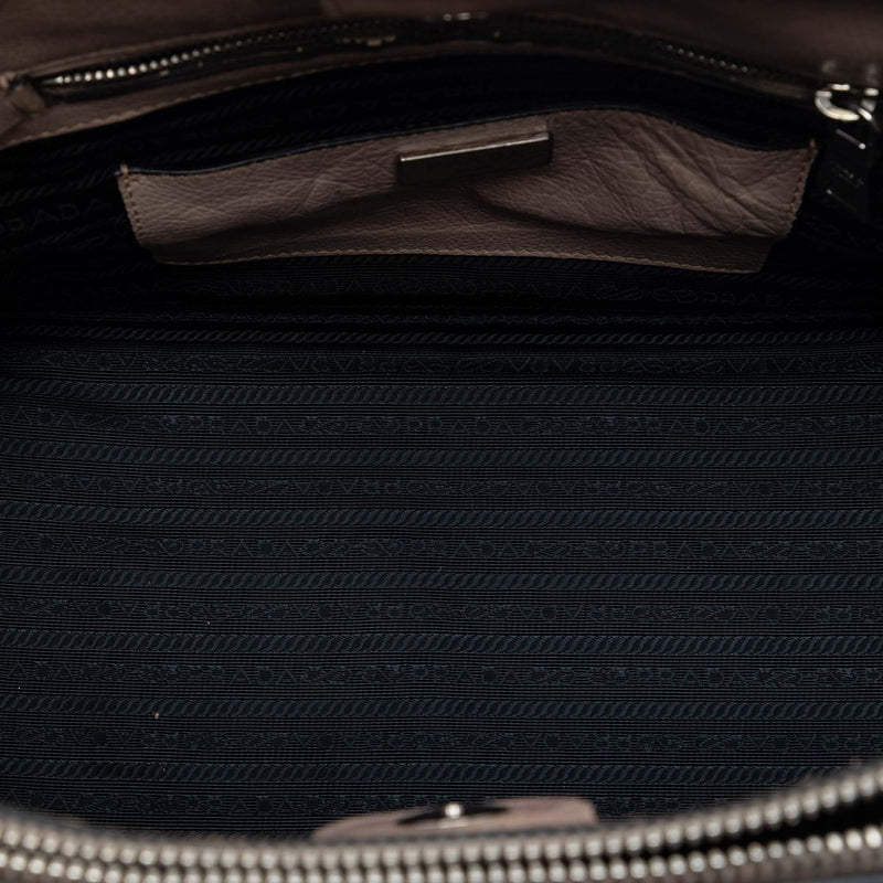 Glace Calf Twin Pocket Double Handle Satchel - Image 4