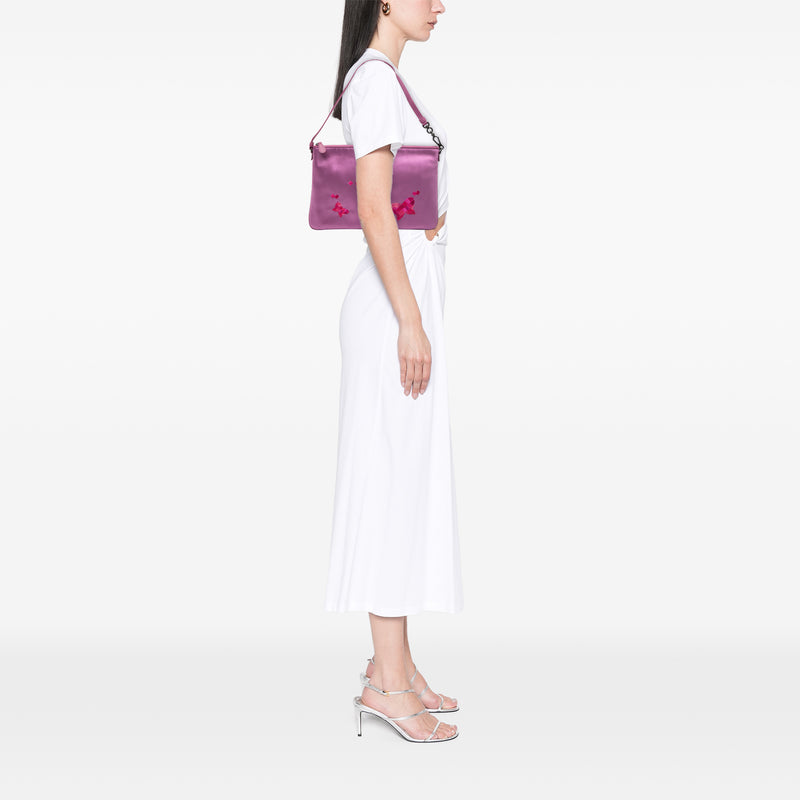 Satin Embroidered Butterflies Shoulder Bag - Image 7