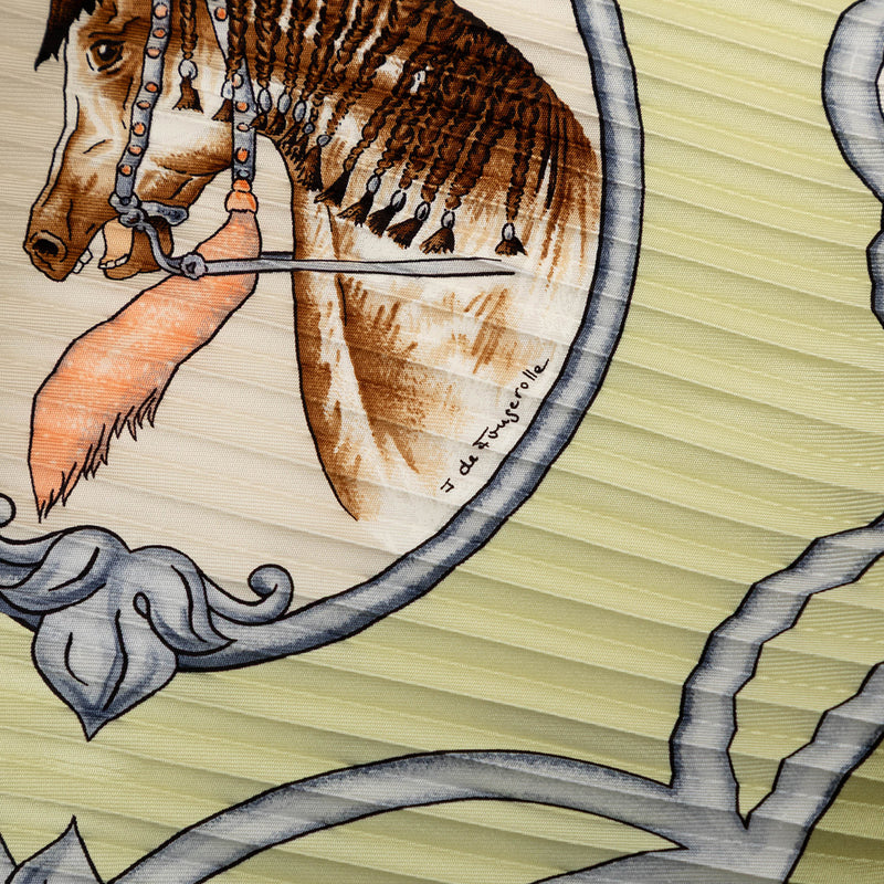 Les Chevaux des Moghols Pleated Silk Scarf - Image 2