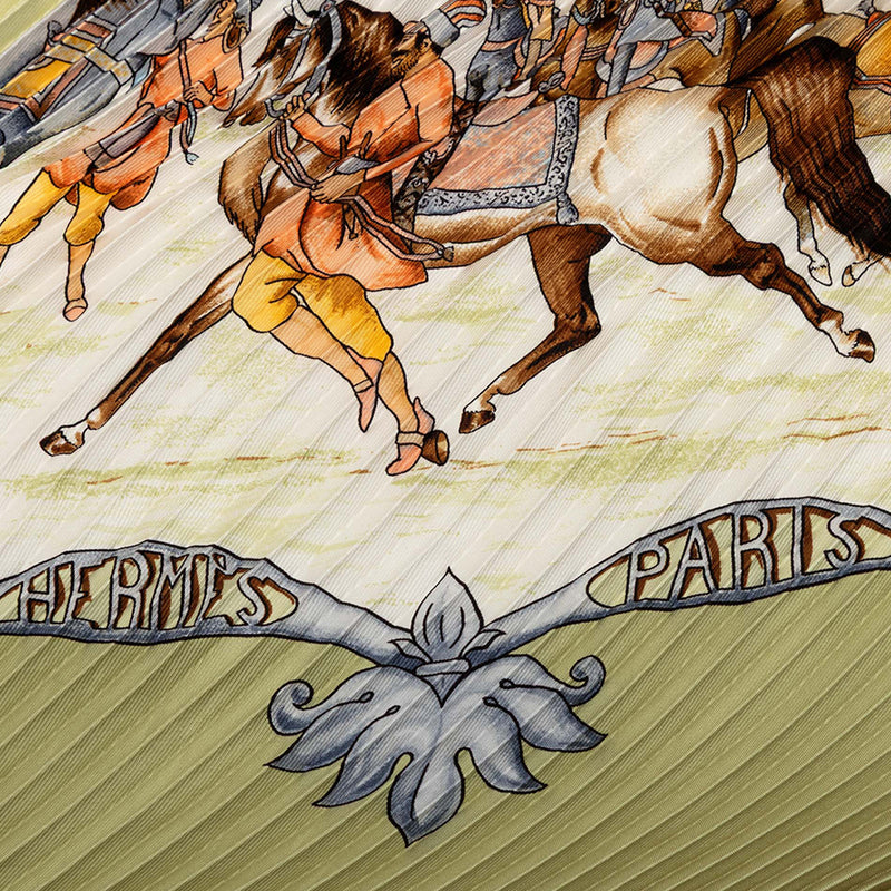 Les Chevaux des Moghols Pleated Silk Scarf - Image 3