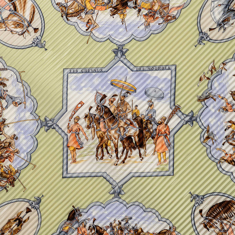 Les Chevaux des Moghols Pleated Silk Scarf - Image 7