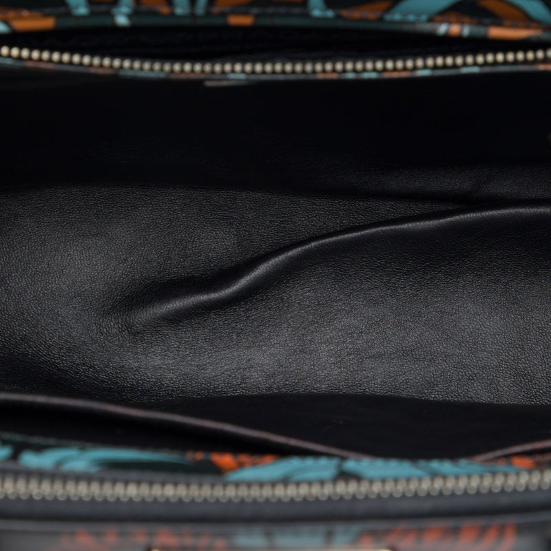Small Saffiano Lux Galleria Lily Print Double Zip Satchel - Image 4
