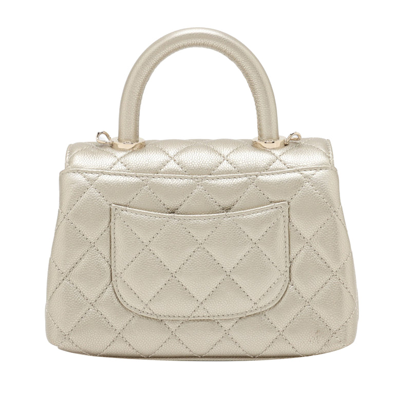 Mini Quilted Caviar Coco Top Handle Bag - Image 2