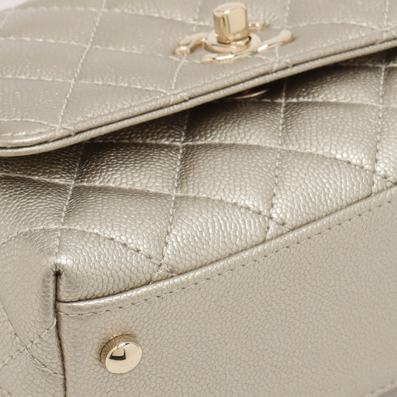 Mini Quilted Caviar Coco Top Handle Bag - Image 7
