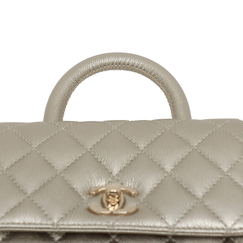 Mini Quilted Caviar Coco Top Handle Bag - Image 8