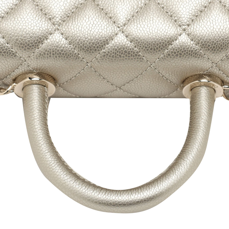 Mini Quilted Caviar Coco Top Handle Bag - Image 9
