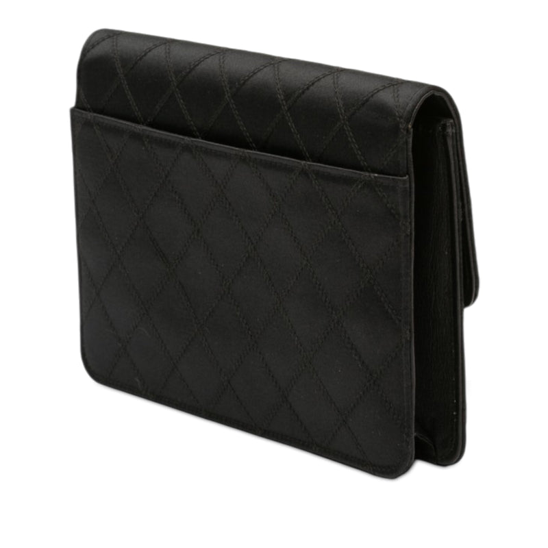 CC Satin Diamond Stitch Clutch - Image 2