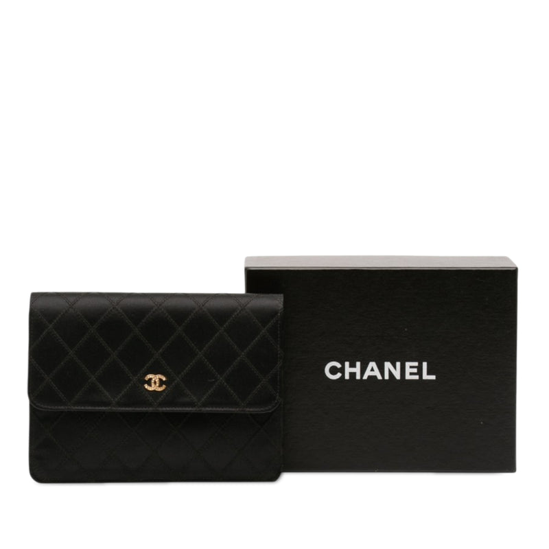 CC Satin Diamond Stitch Clutch - Image 7
