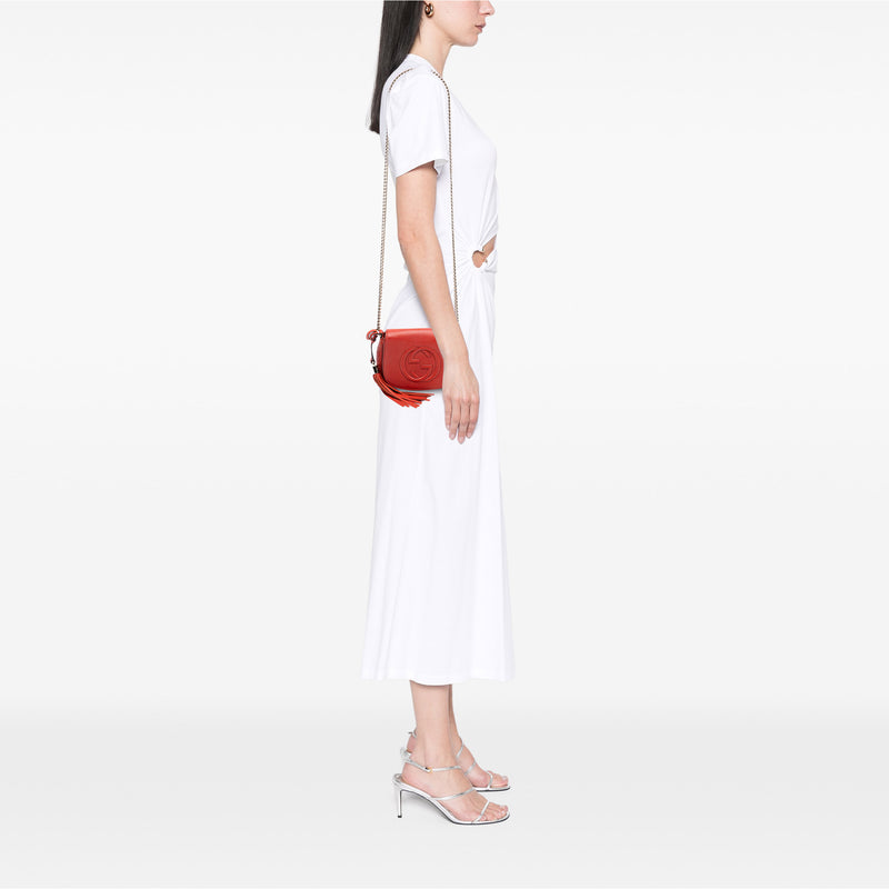 Small Leather Soho Chain Flap Crossbody - Image 7