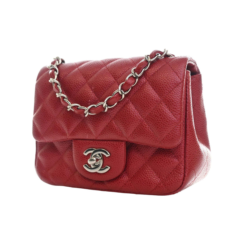 Mini Square Classic Caviar Single Flap - Image 10