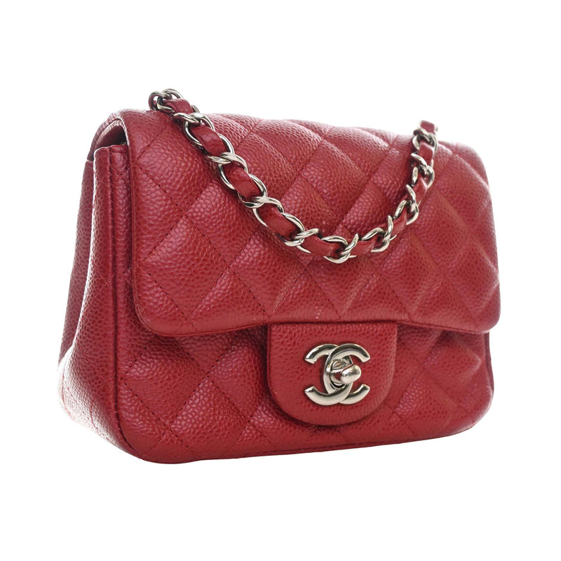 Mini Square Classic Caviar Single Flap - Image 11