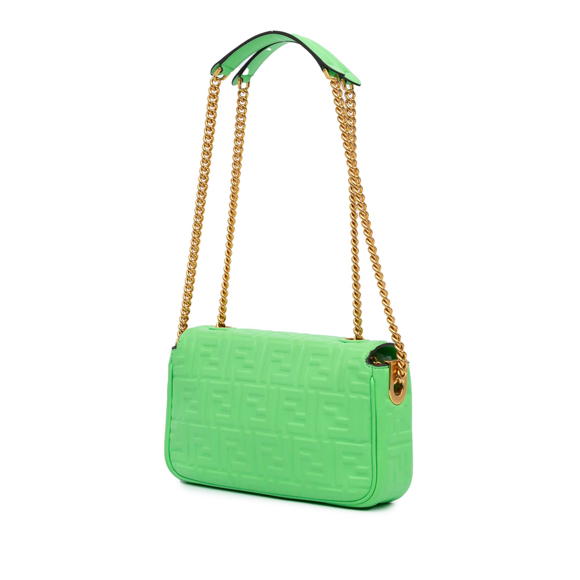 Zucca Embossed Leather Chain Midi Baguette - Image 2