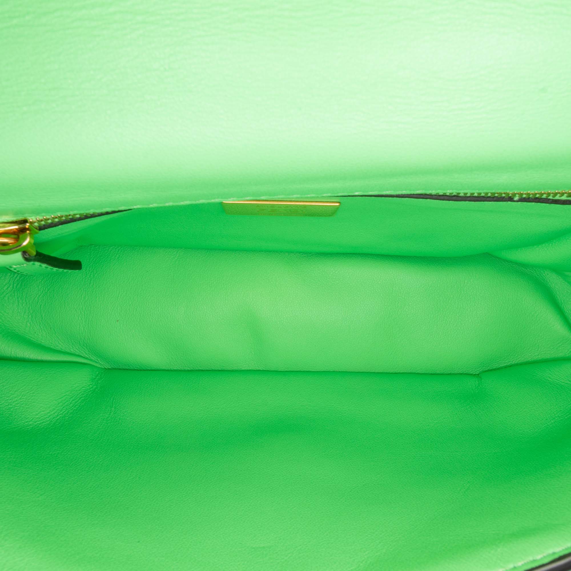 Zucca Embossed Leather Chain Midi Baguette - Image 5