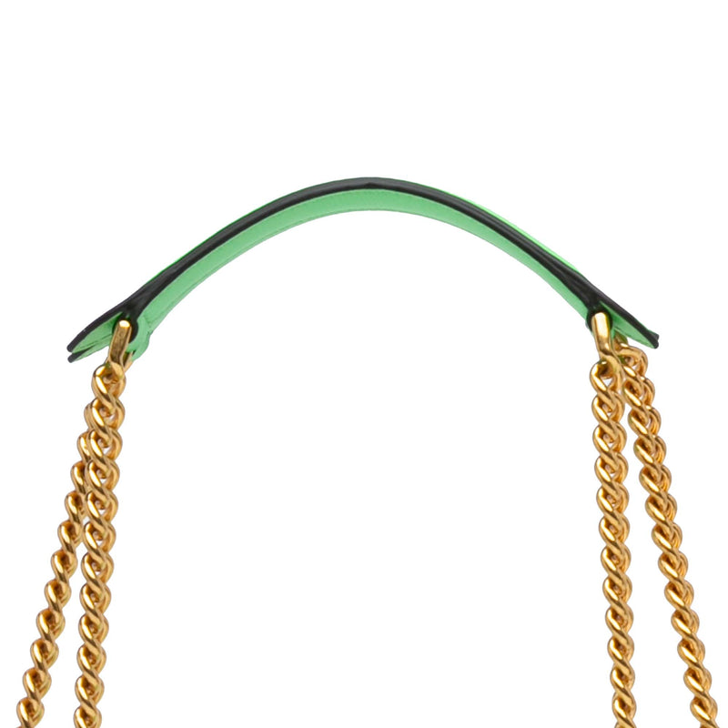 Zucca Embossed Leather Chain Midi Baguette - Image 9