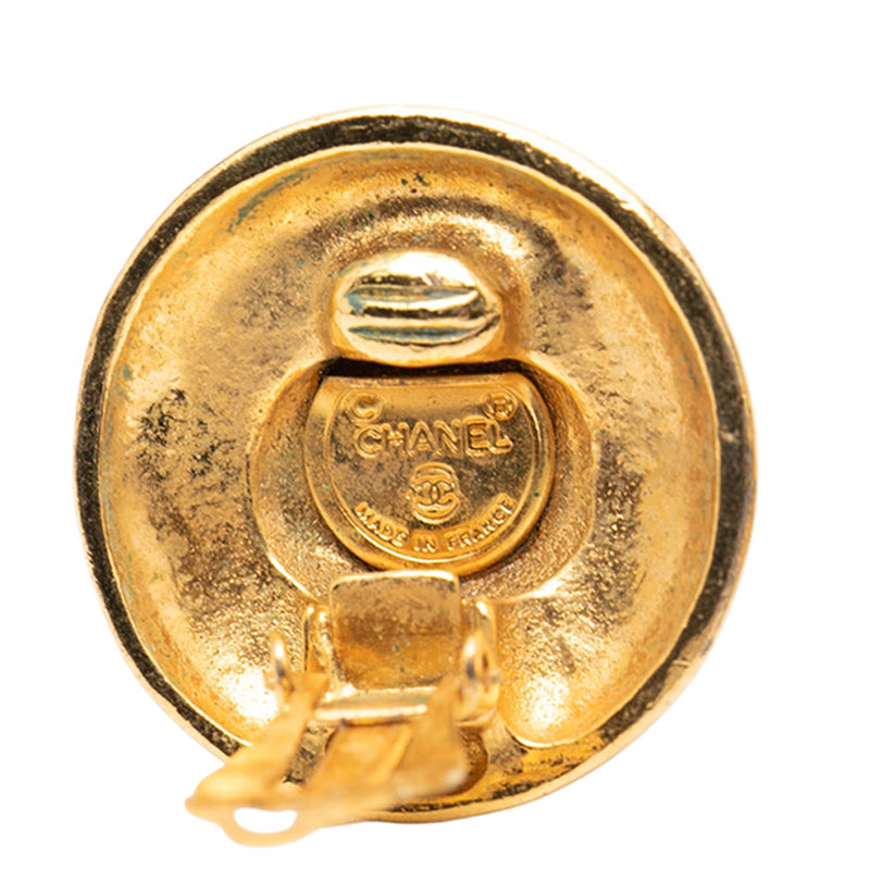 CC Gold Plated Round Clip On Earrings - Image 3