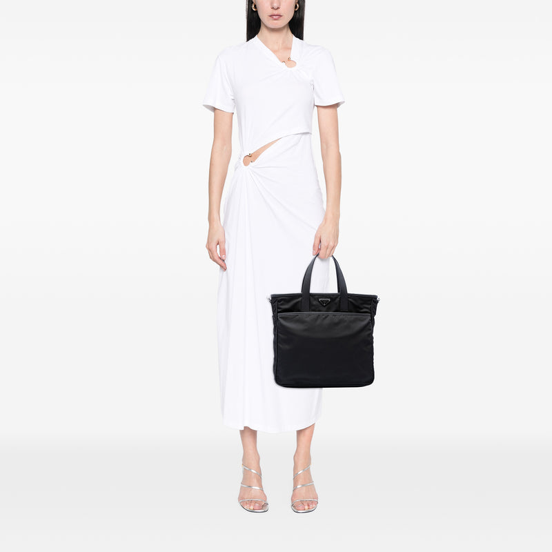Saffiano Trimmed Tessuto Convertible Tote - Image 6