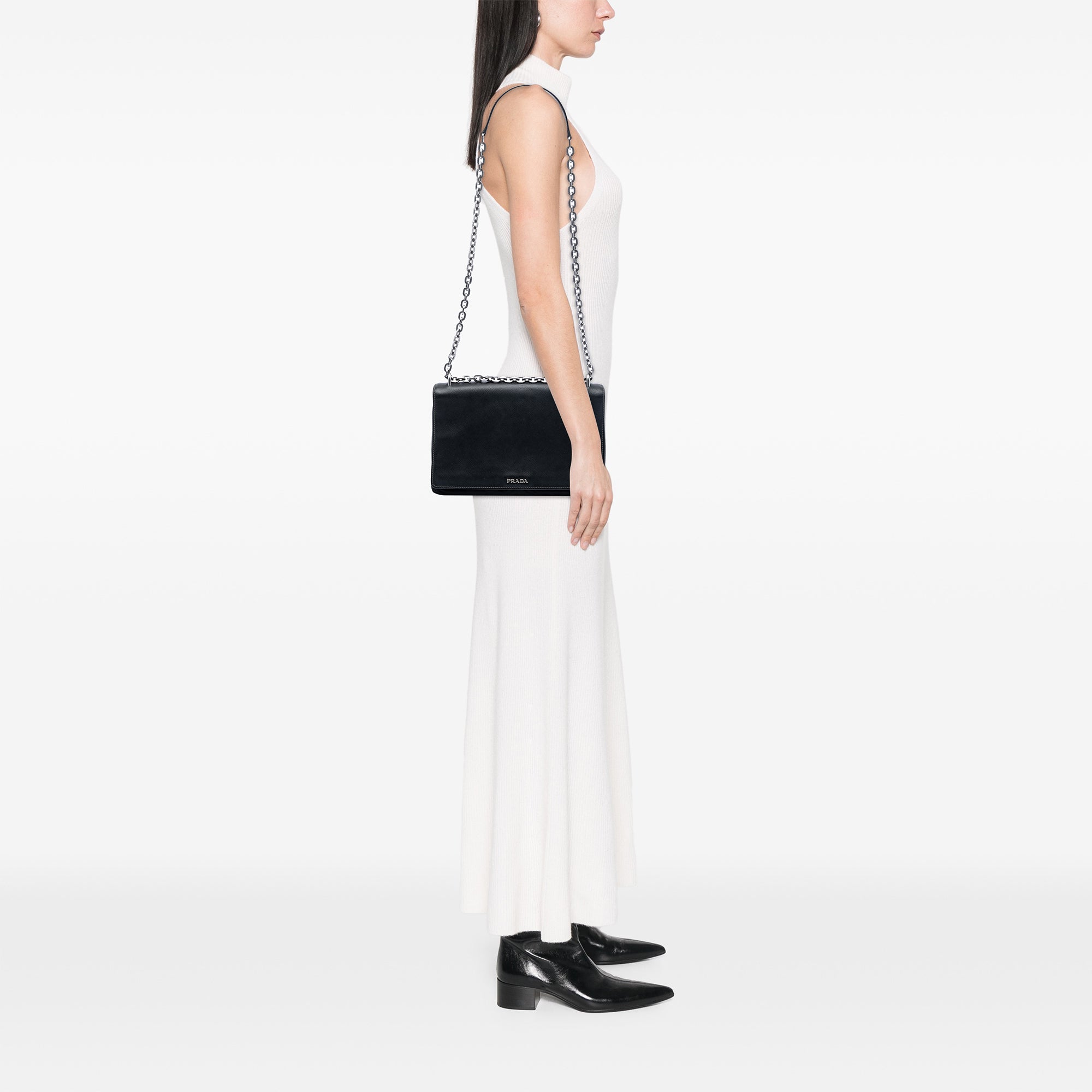 Saffiano Lux and Tessuto Chain Crossbody - Image 6