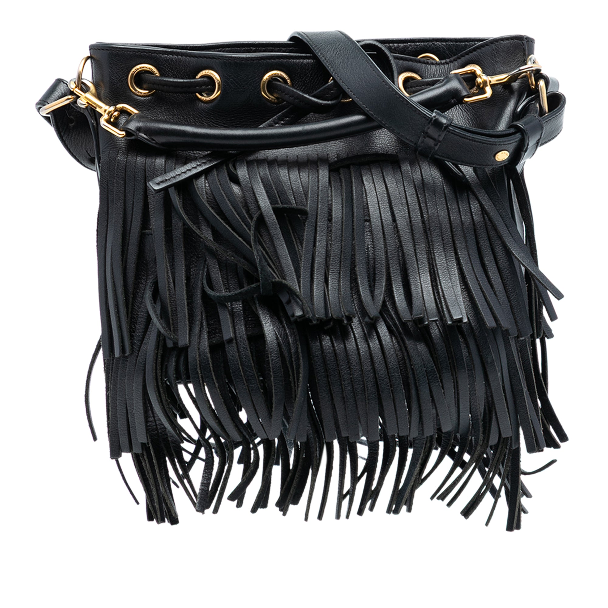 Small Calfskin Emmanuelle Fringe Bucket Bag - Image 1