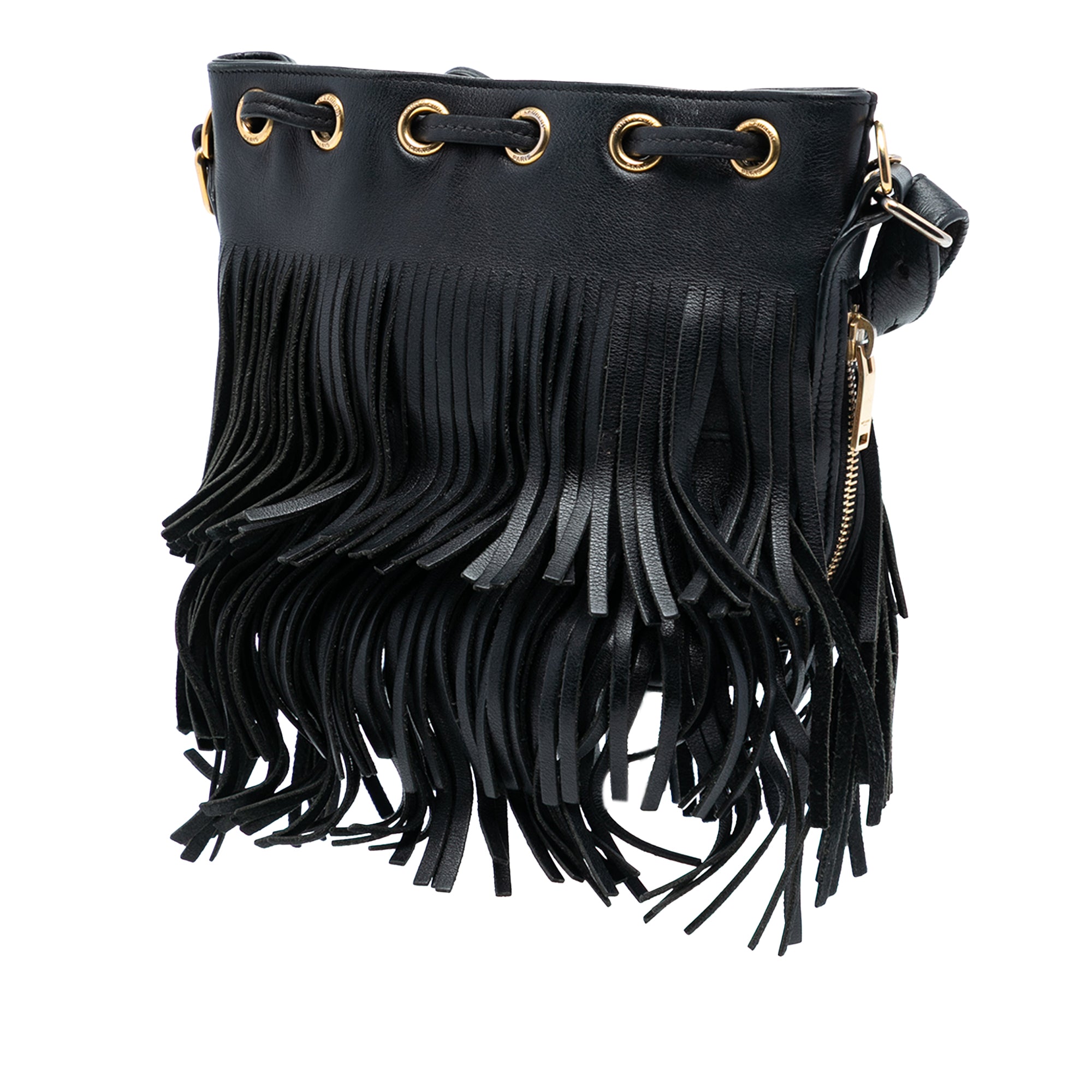 Small Calfskin Emmanuelle Fringe Bucket Bag - Image 2