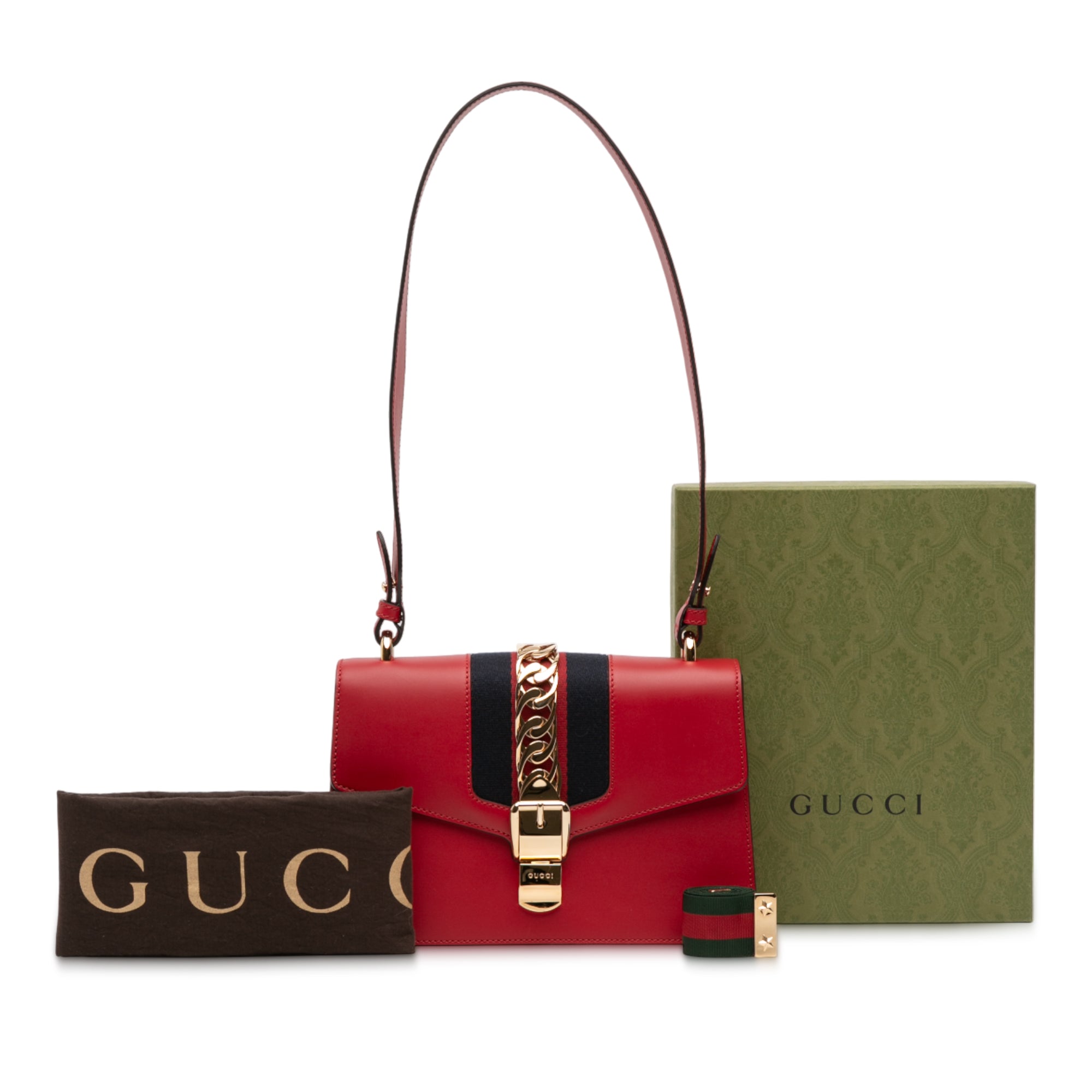 Small Leather Sylvie Web Satchel - Image 11
