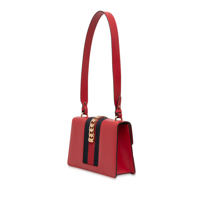 Small Leather Sylvie Web Satchel - Image 2