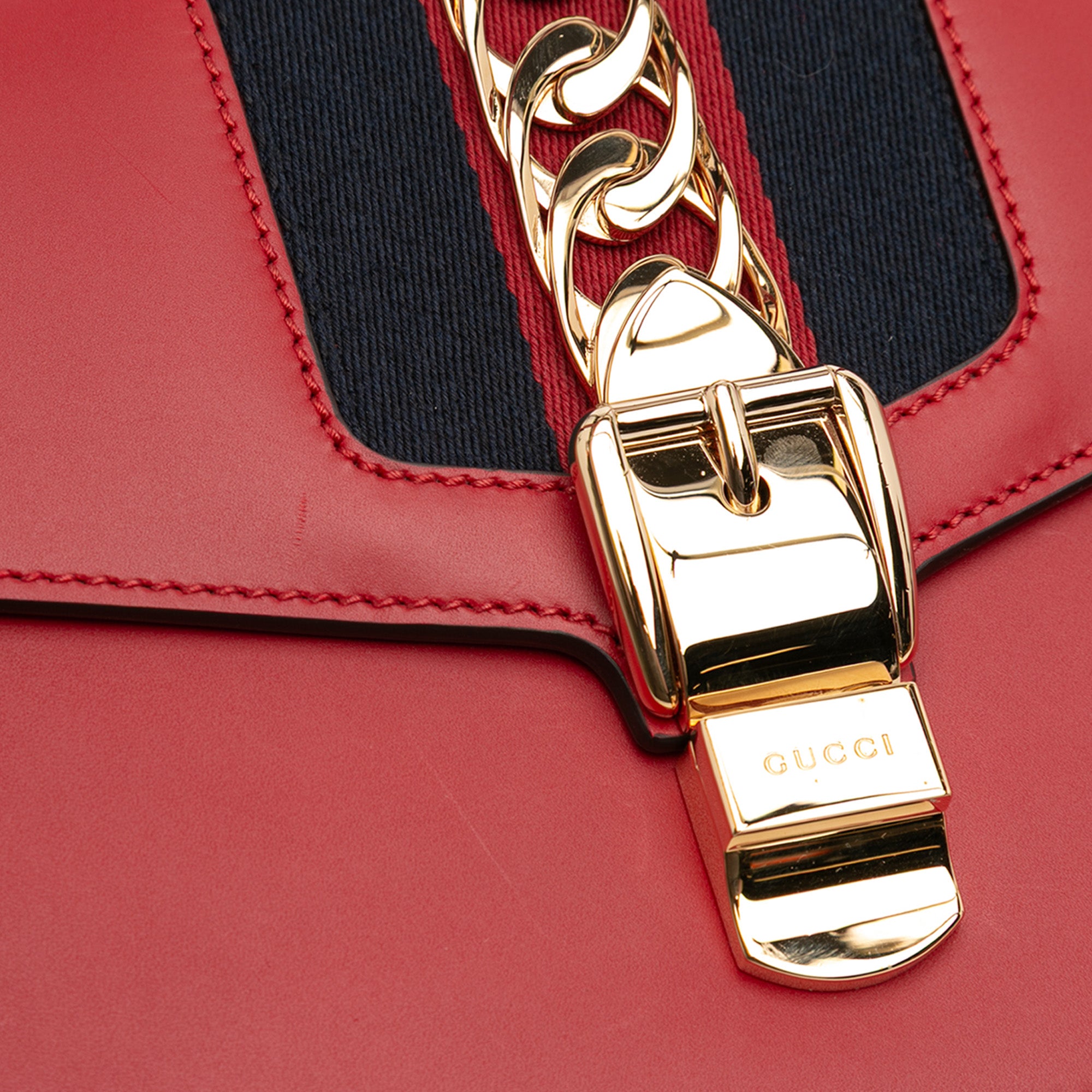 Small Leather Sylvie Web Satchel - Image 8