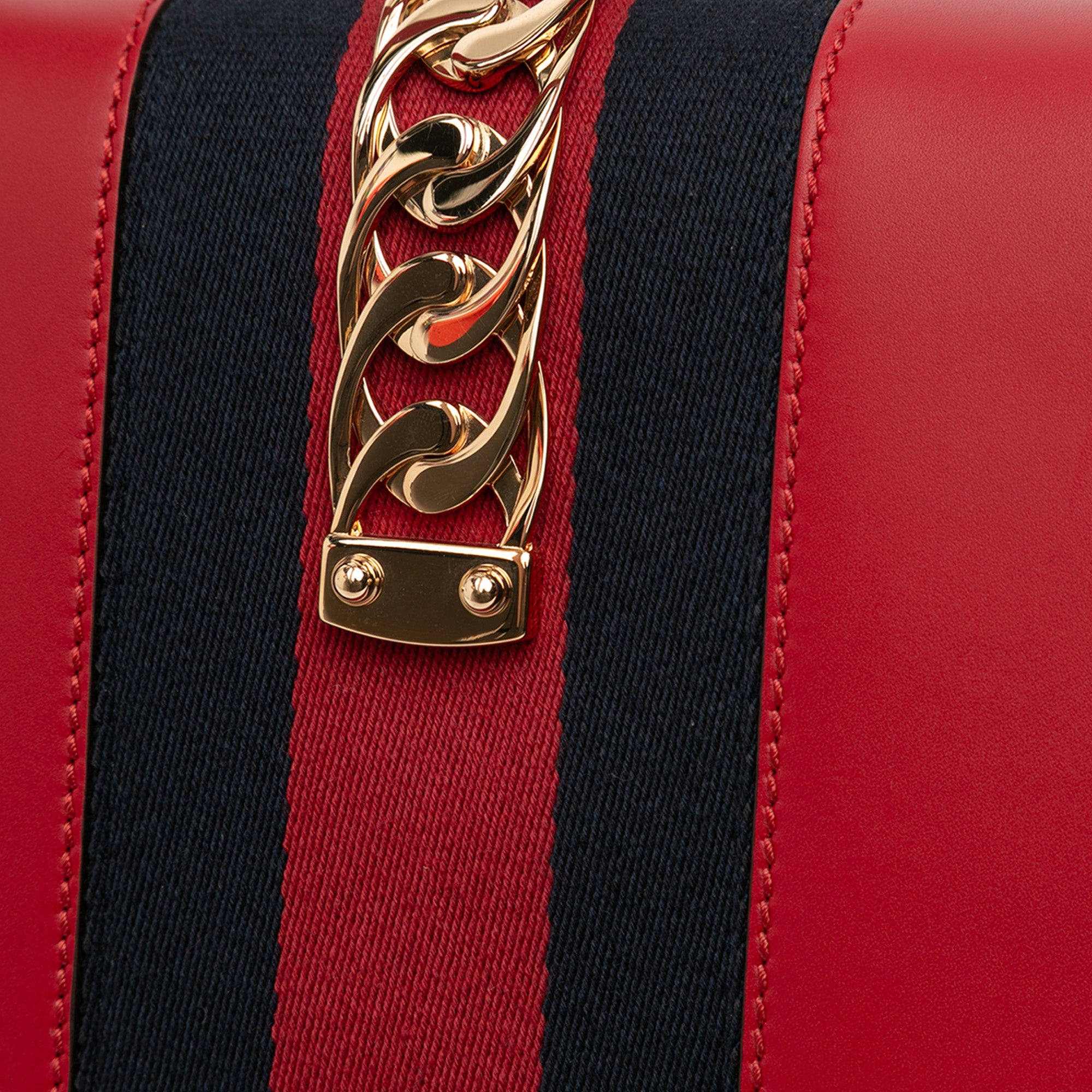 Small Leather Sylvie Web Satchel - Image 9