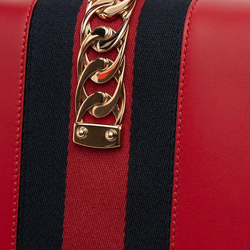 Small Leather Sylvie Web Satchel - Image 9