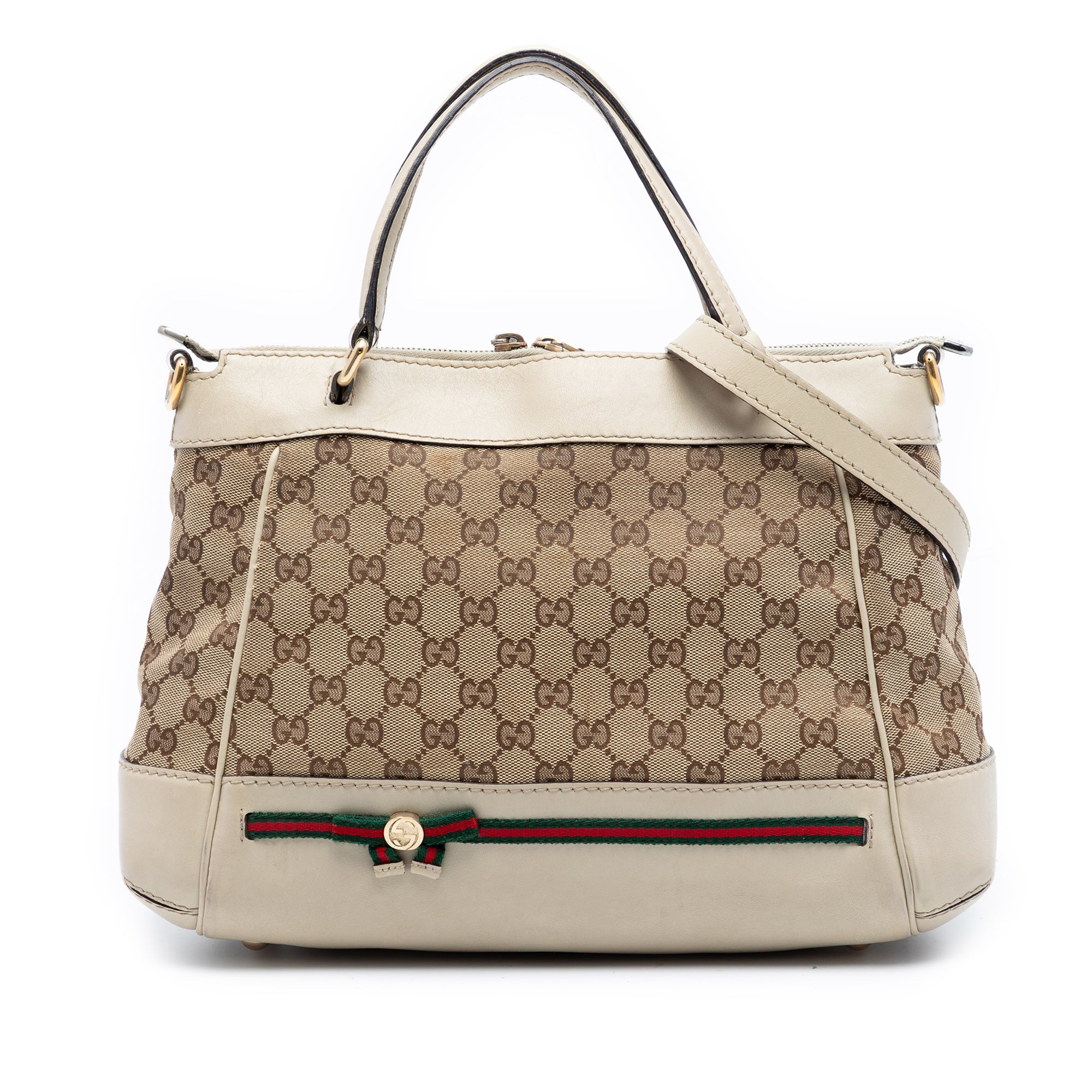 GG Canvas Web Mayfair Satchel - Image 1