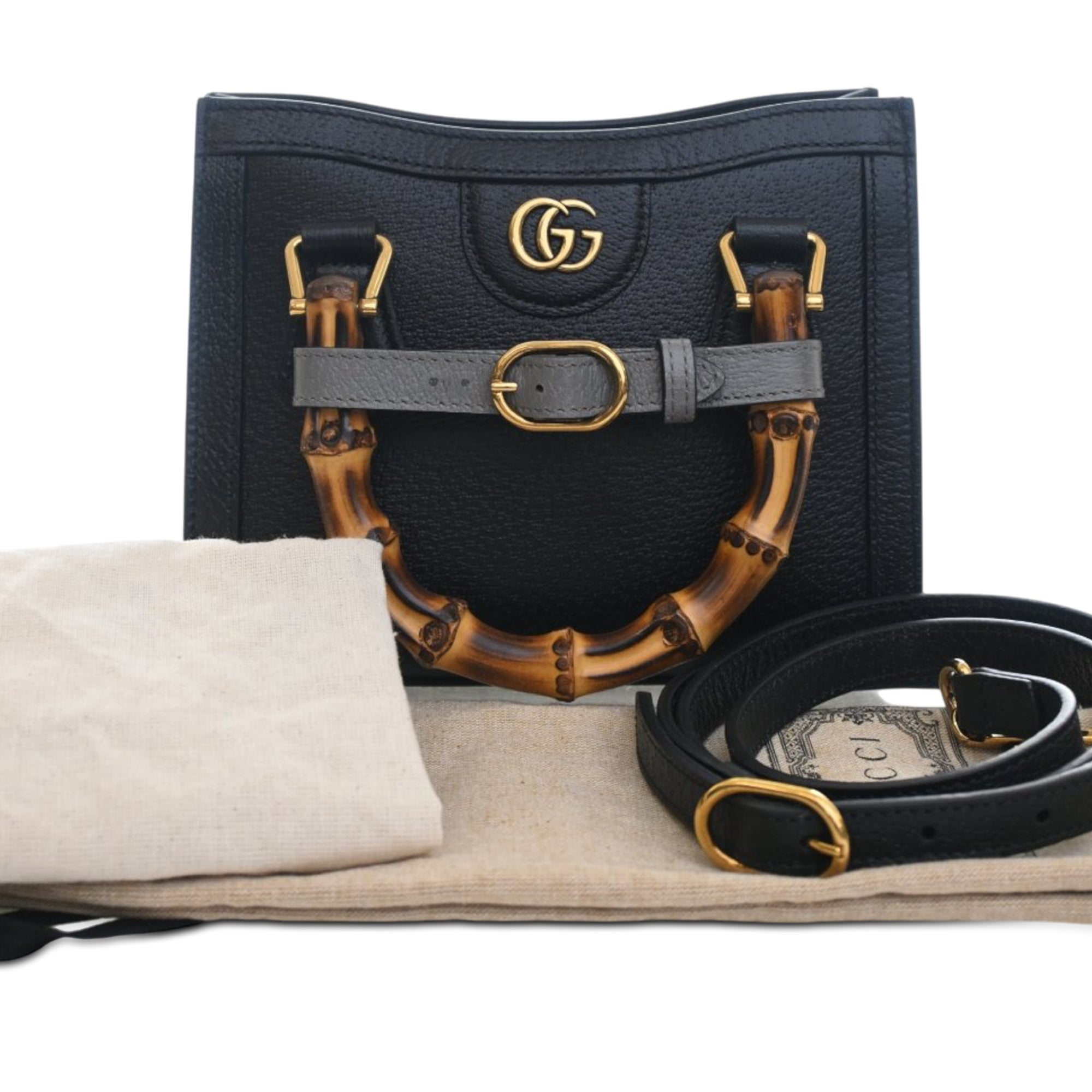 Mini Calfskin Bamboo Diana Satchel - Image 12
