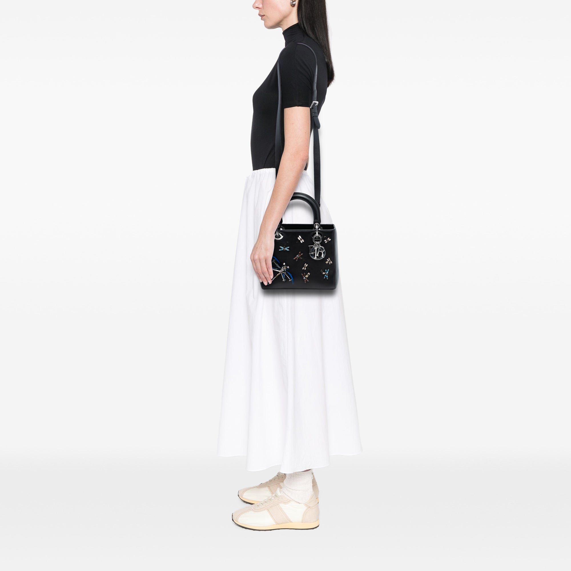 Medium Calfskin Dragonfly Embellished Lady Dior - Image 7