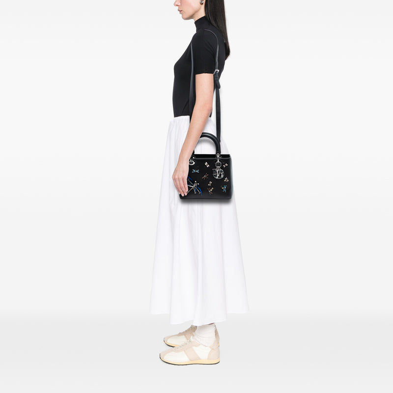 Medium Calfskin Dragonfly Embellished Lady Dior - Image 7