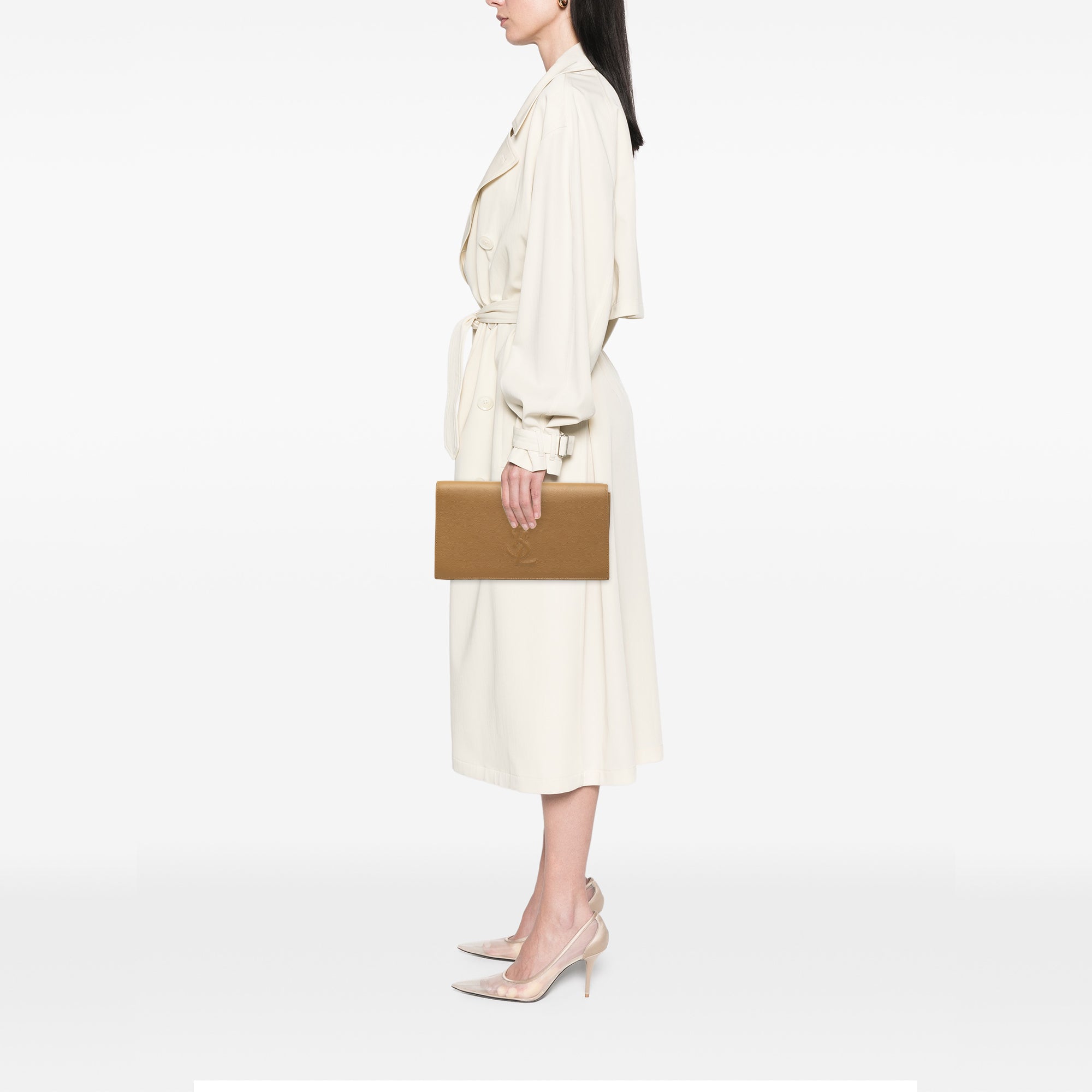 Large Calfskin Monogram Belle De Jour Clutch - Image 7