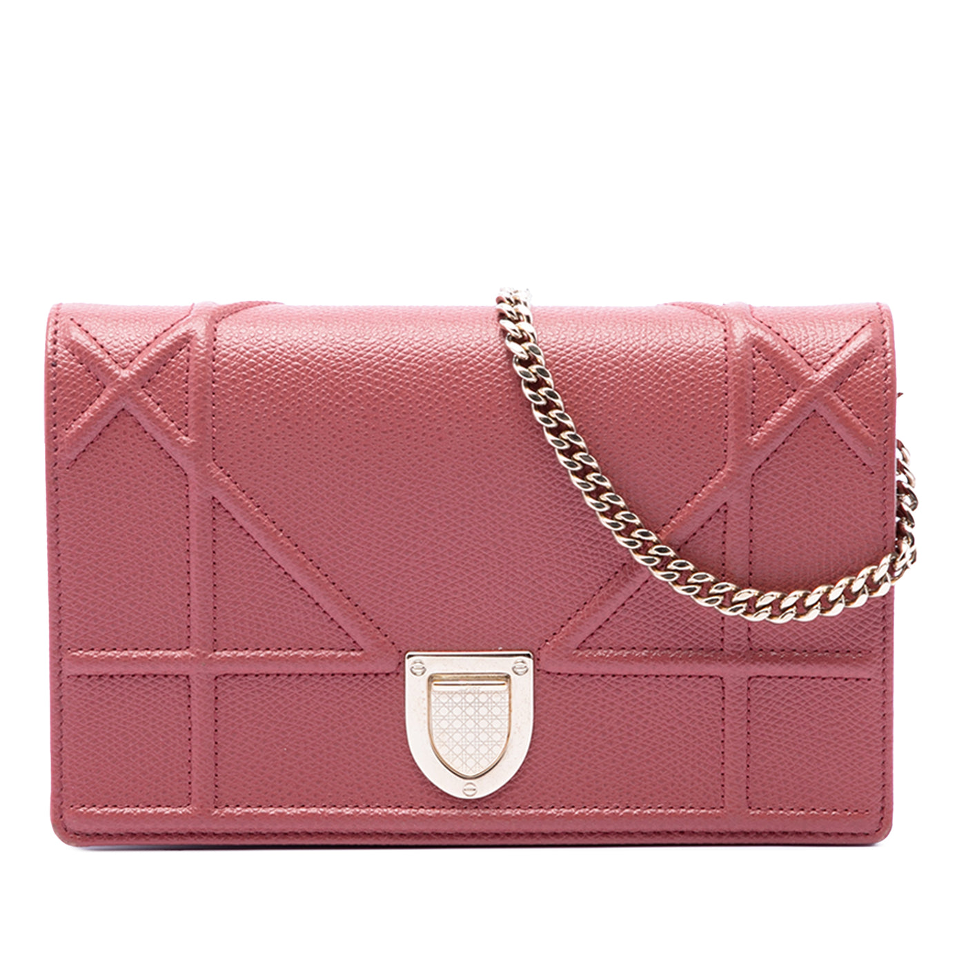 Grained Calfskin Diorama Wallet on Chain - Image 1
