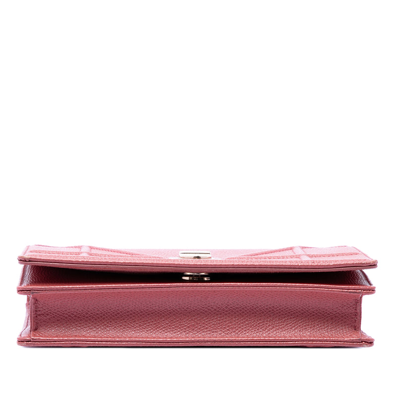 Grained Calfskin Diorama Wallet on Chain - Image 3