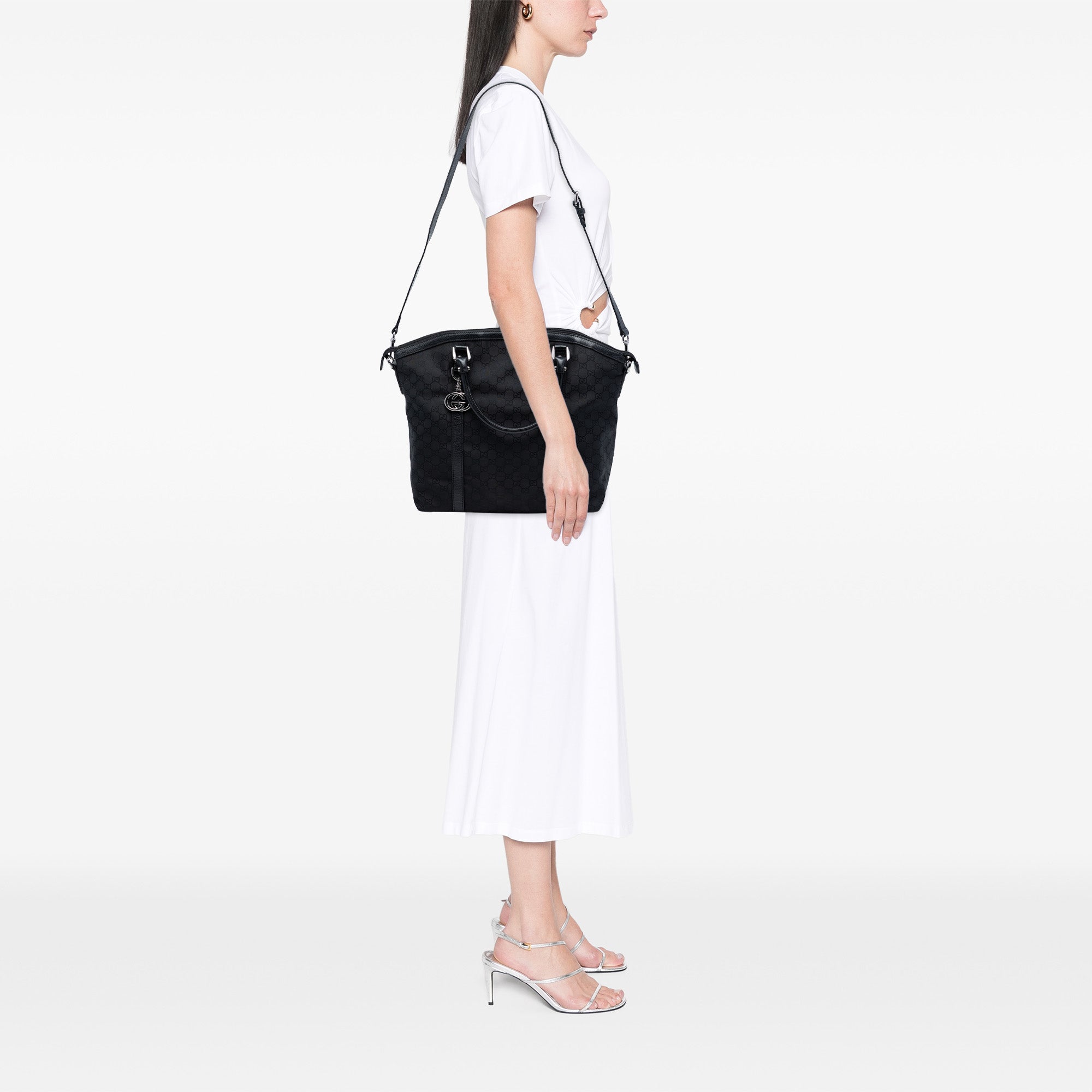 Large GG Canvas Charm Dome Satchel - Image 7