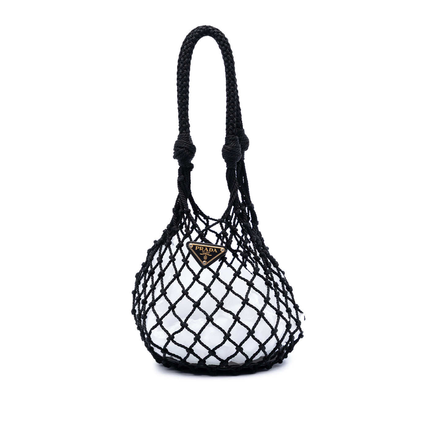 Mesh and Leather Bucket Bag - Image 1