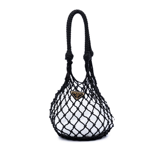 Mesh and Leather Bucket Bag - Image 1